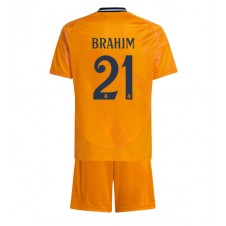 Real Madrid Brahim Diaz #21 Bortedraktsett Barn 2024-25 Kortermet (+ korte bukser)